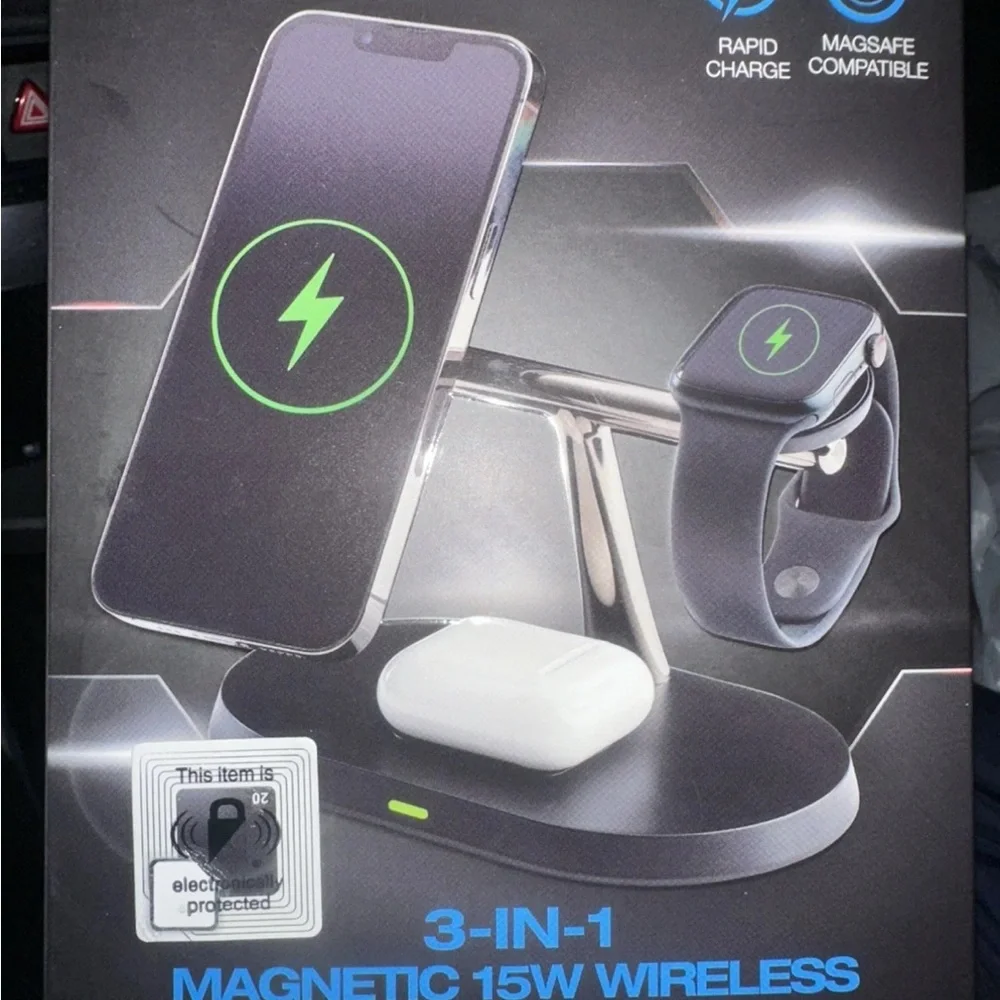 PowerXCel Magnetic 15W Wireless Charger - Black New in Box